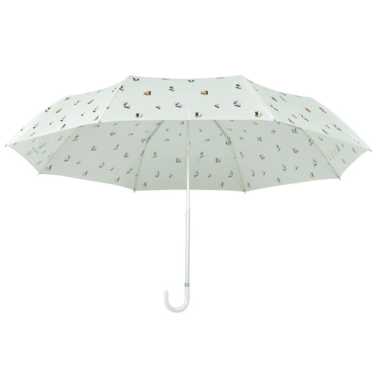 21 Inch X 6 K Pongee Fabric With Full Printing  Umbrella Manual Open Folding Umbrella Parts