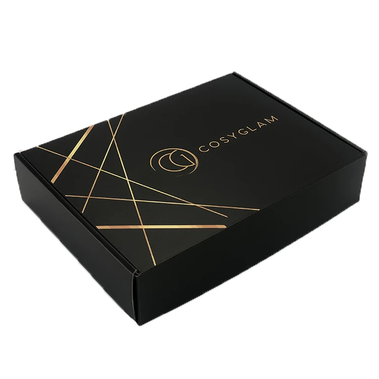 Cheap Custom Logo Printed Black Clothing Flat Packaging Shipping Paper Corrugated Mailer Box