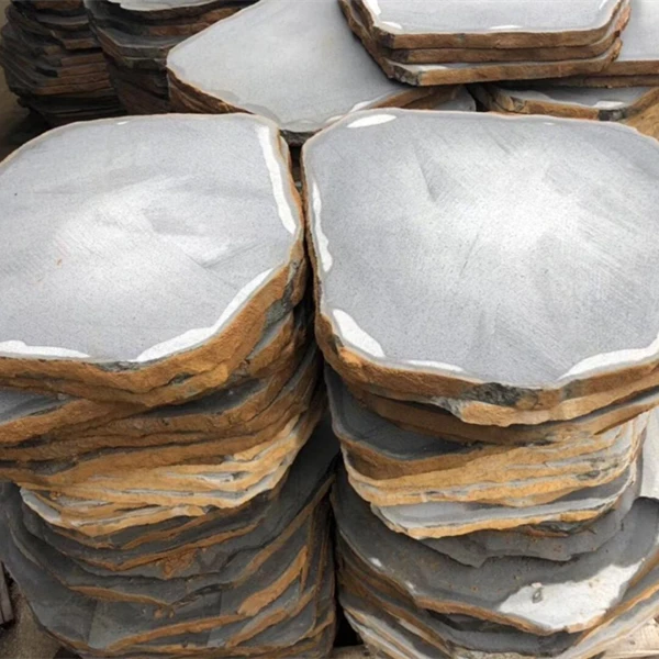 Round Grey Basalt Lava Stone for Garden Stepping Stone