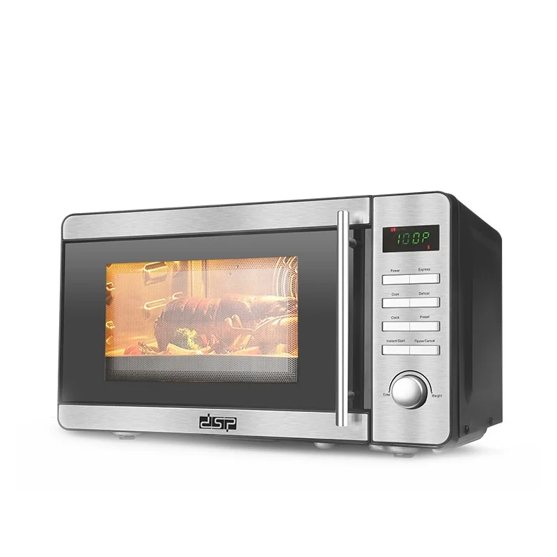 2024 New electric LED digital panel DSP Kitchen Quick cooking microwave with LED stainless steel display countertop 20L