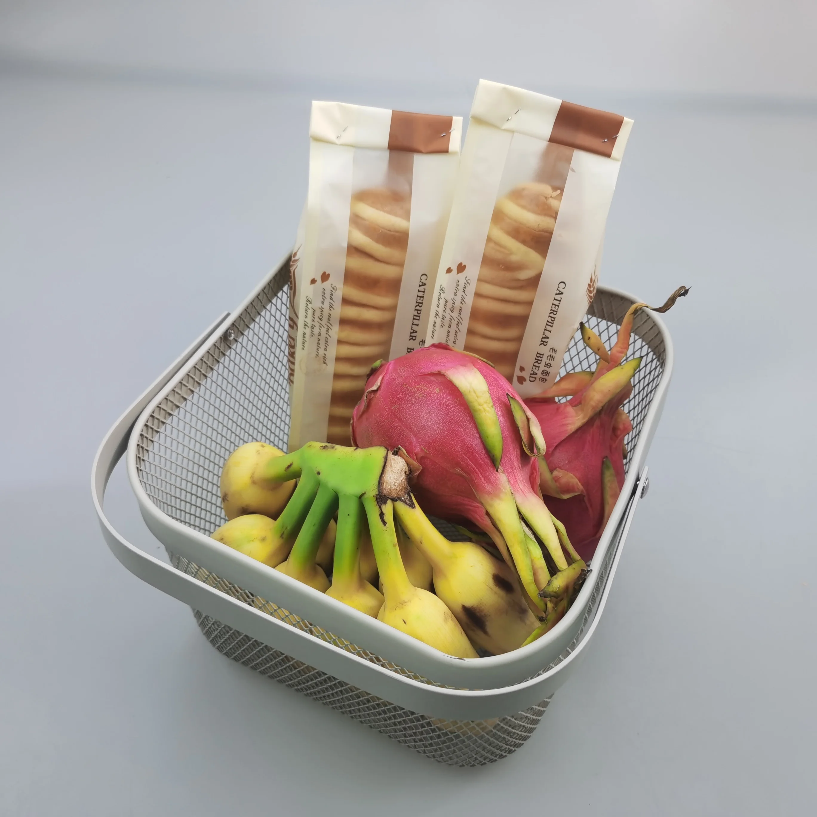 Mesh Steel Storage Organizer Basket with hanging Handle, Metal Wire Hanging Kitchen Baskets