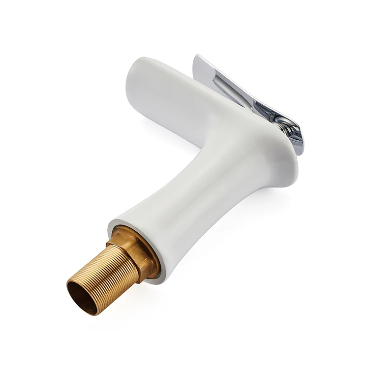 YUNDOOM OEM Washbasin Water Mixer Wholesale Bathroom Chrome White Deck Mount Musluk Factory Lavatory Washroom Brass Basin Faucet