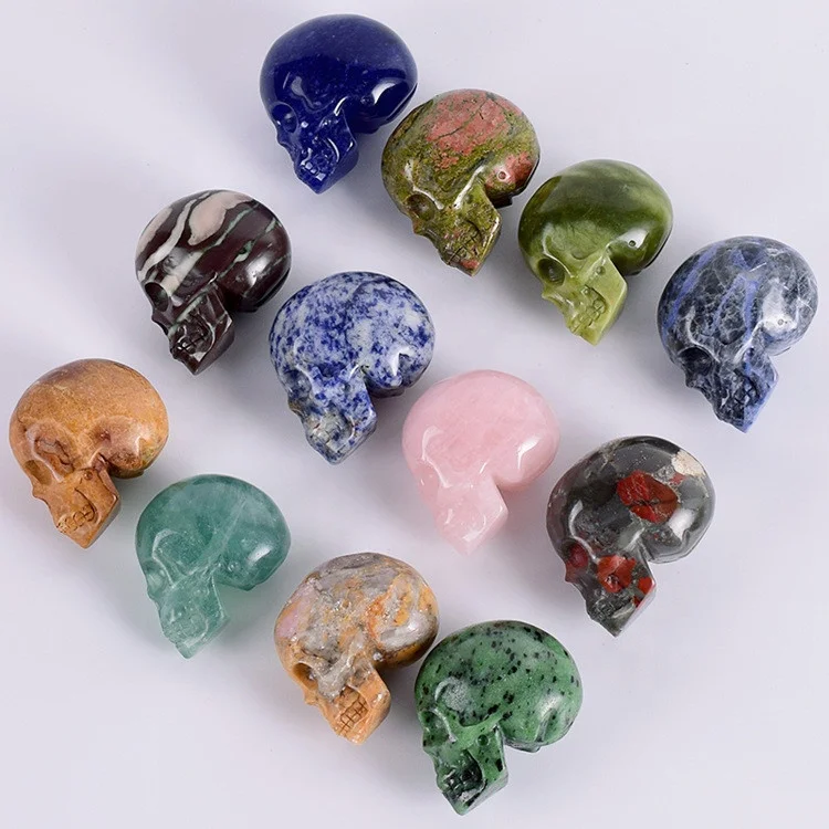 Factory Direct Sales Hand Carved Small Quartz Crystal Skulls of Various Colors