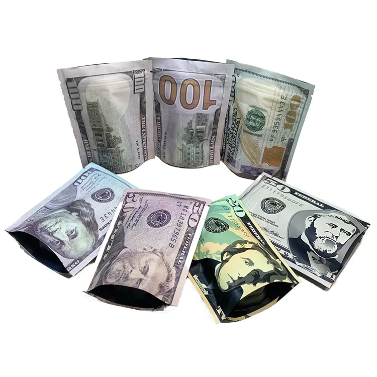 In Stock 3.5 g Die Cut Holographic Zipper Ziplock Mylar Bags Stand Up Pouch For Nut And Candy