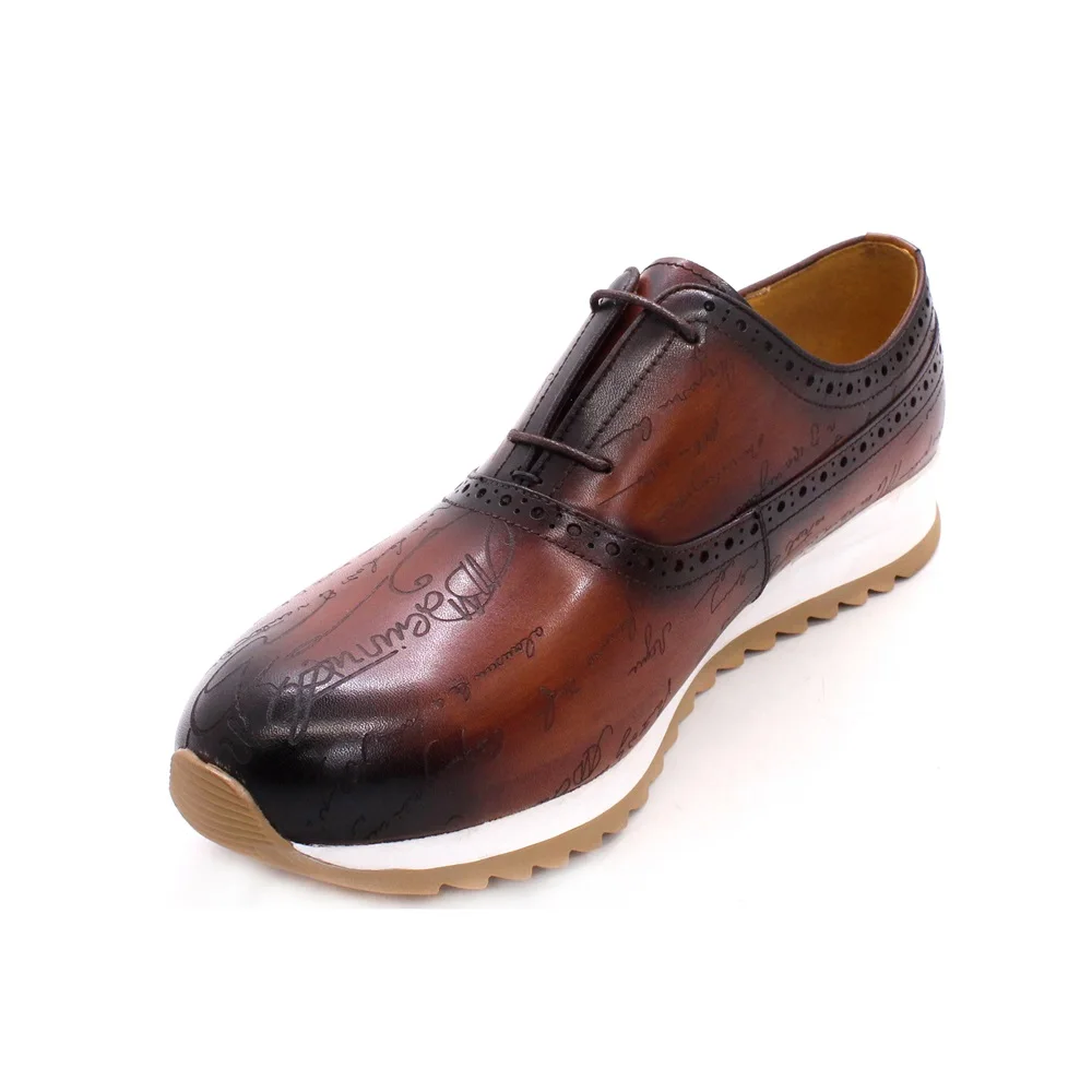Luxury Men Genuine Leather Shoes Comfortable Casual Business Dress Lace-up Shoes For Wedding Party Office