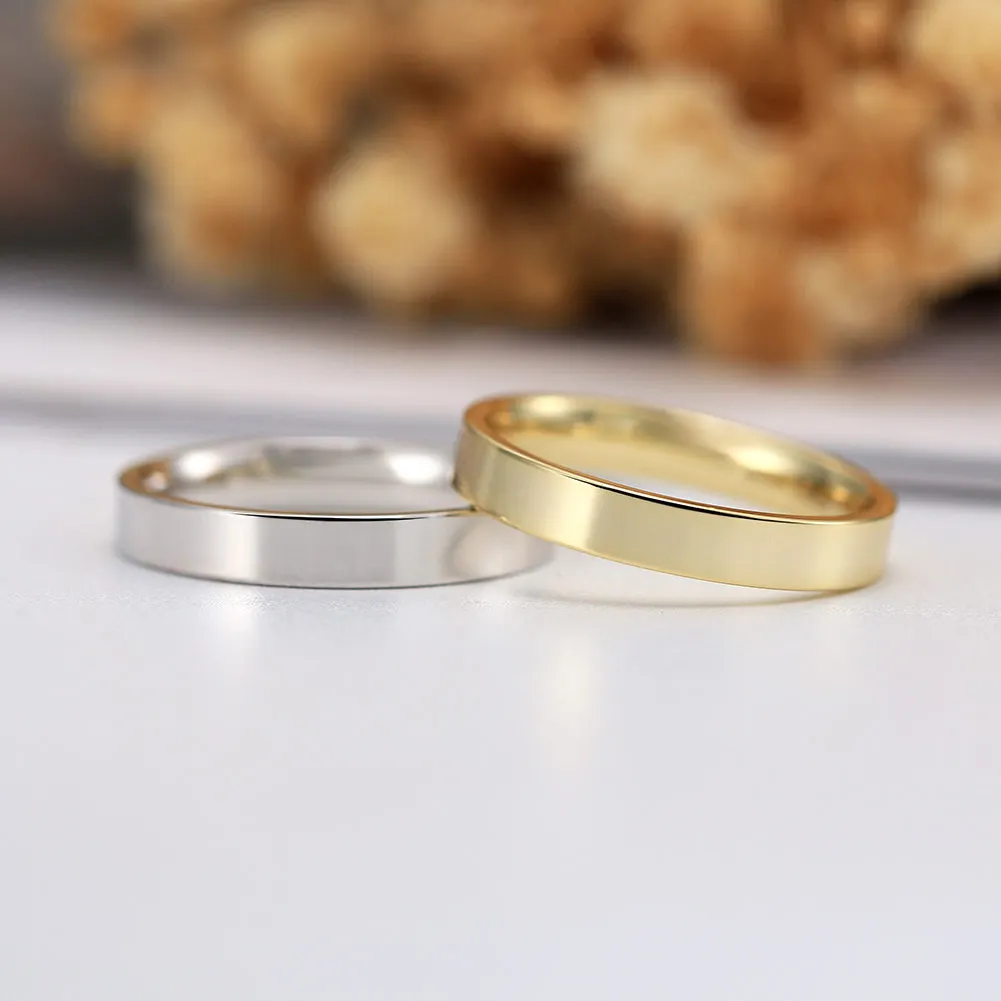 BAPR33 RINNTIN 1mm 2mm 3mm 14K Gold Stacking Stackable Band 925 Sterling Silver Couple Wedding Band Ring for Men Women