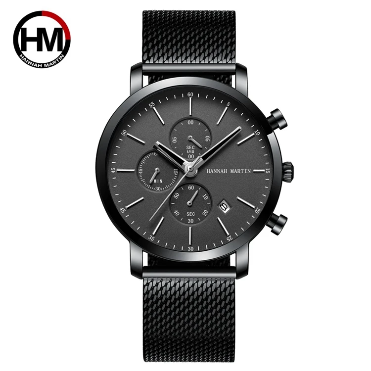  Ханна MARTIN HM-109 простые мужские солнцезащитные поляризационные очки часы черный дверные ручки из нержавеющей стали с сетчатым ремешком изготовленным на заказ логосом