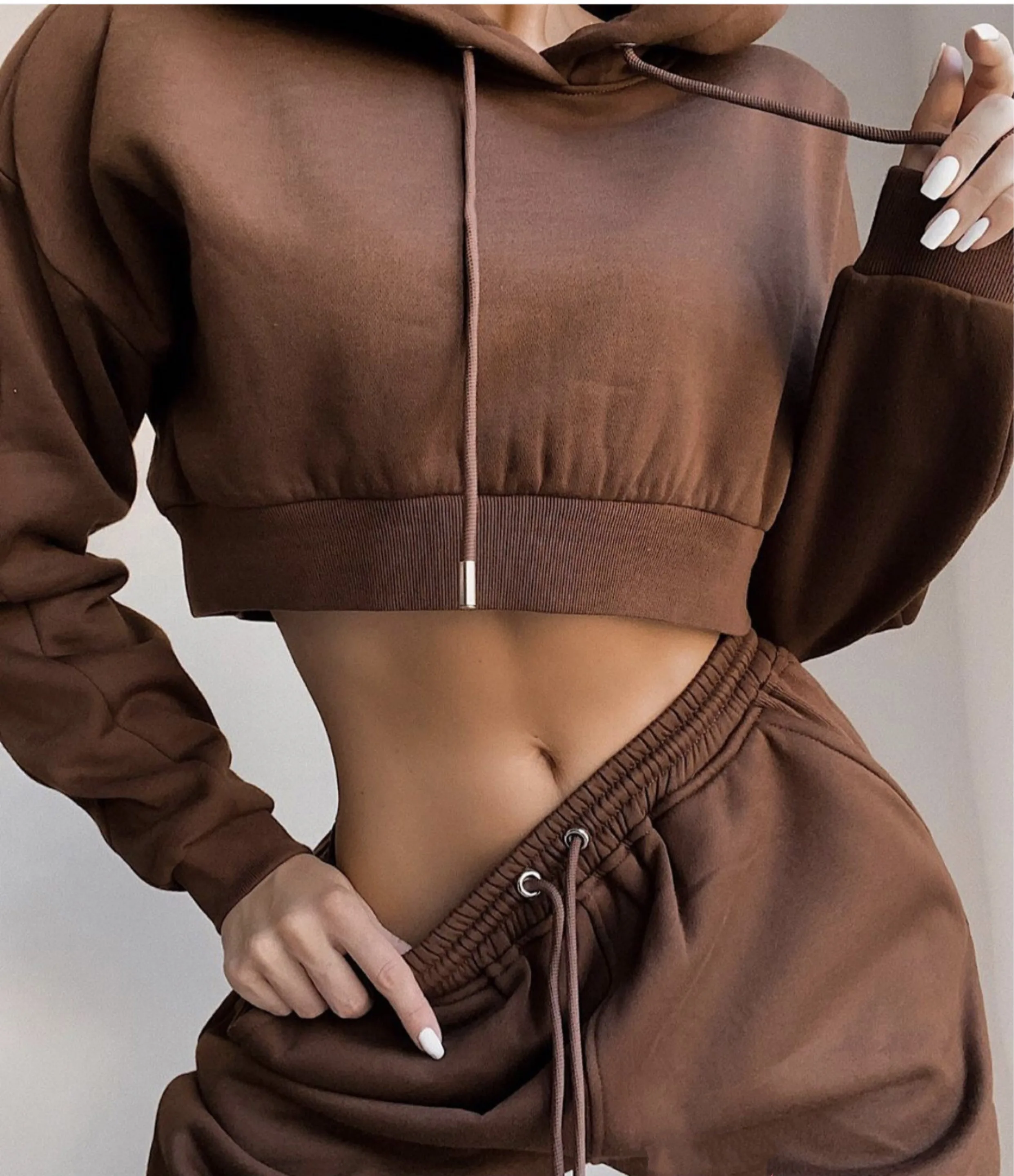 Hot selling Women custom 2 piece outfits pants sweat suits for ladies crop top hoodie and jogger sets