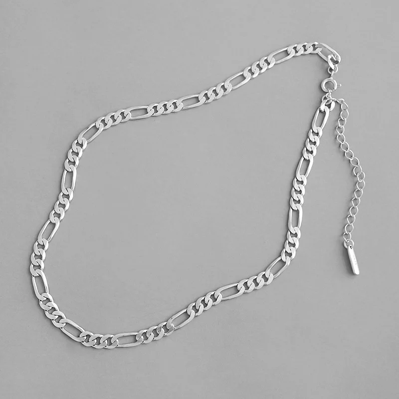 Necklace Cuban Link Silver Sterling Figaro Chain
