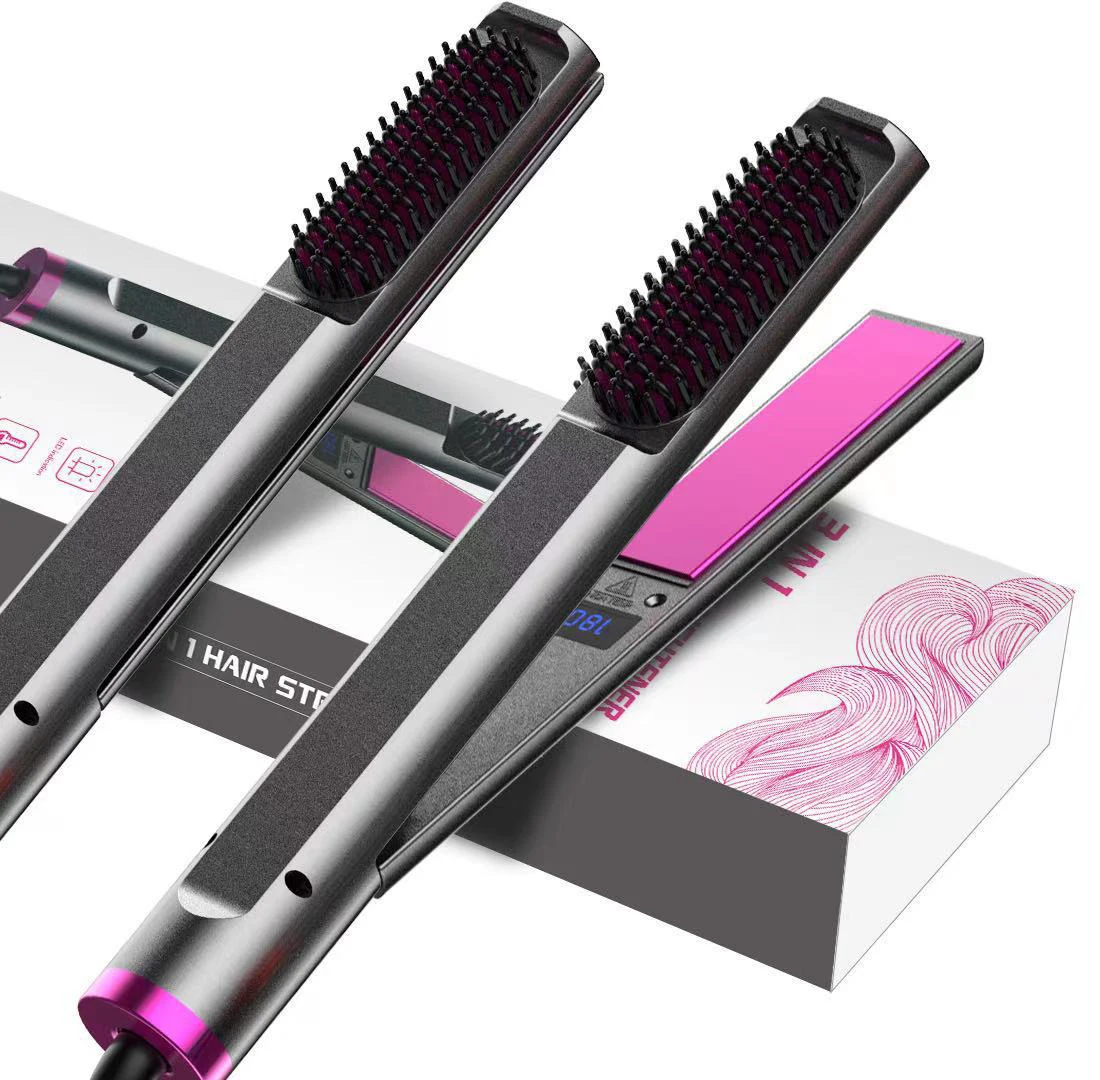 Wholesale Professional Hair Straightener Comb 3 in 1 Flat iron Nano Hair Straightener Comb