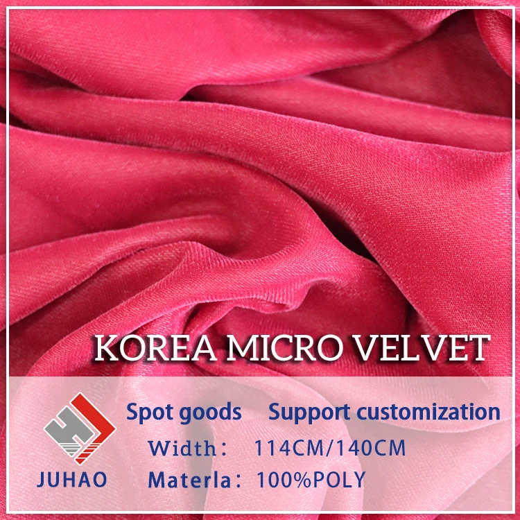 korean micro velvet the new listing dress upholstery bridal 5000/9000 100% polyester fabric for ladies