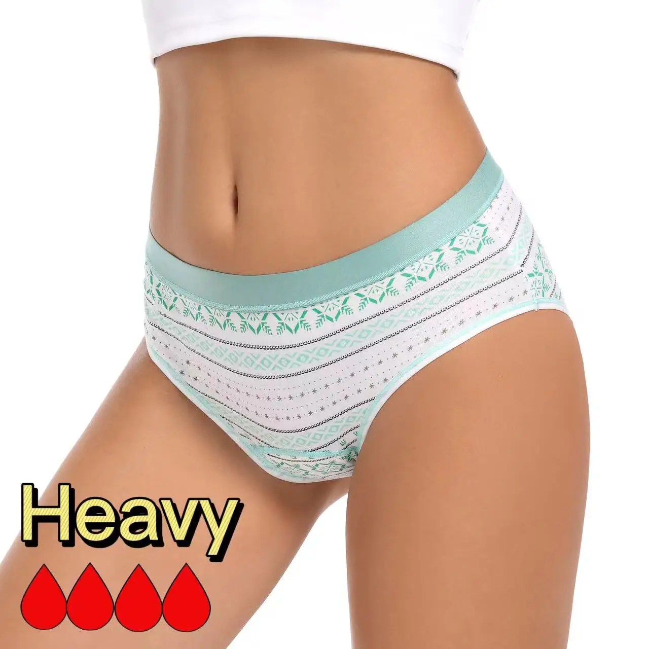 Wholesale Washable 4 layers Eco-friendly Leak Proof Teenagers Menstrual Period Panties Cotton Cute Print Teenage Underwear
