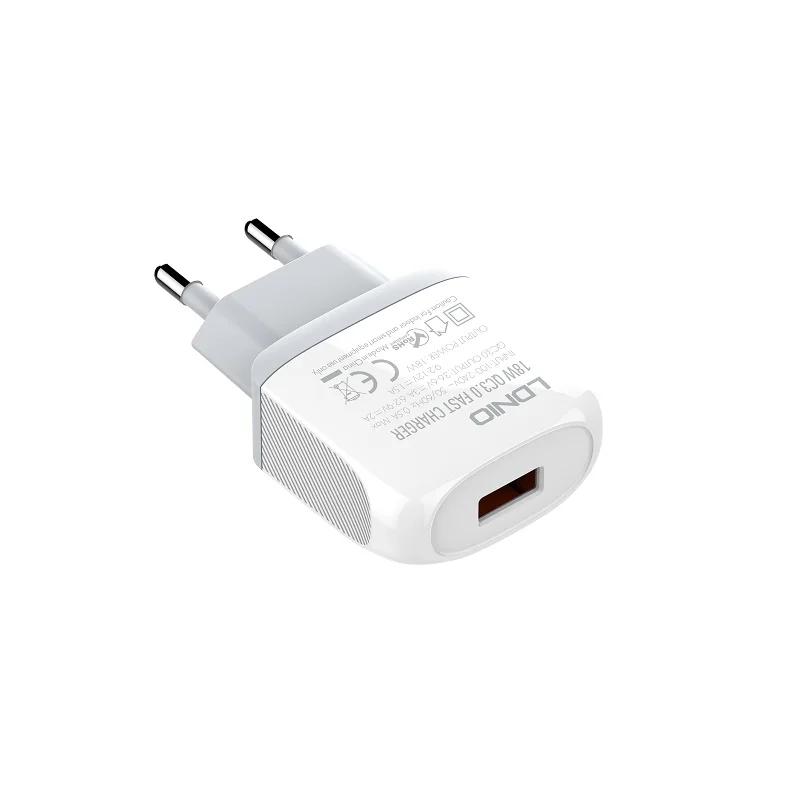 Быстрое зарядное устройство A1307Q LDNIO QC3.0 с одним USB-портом домашнее для iPhone 13/ Samsung мобильный телефон