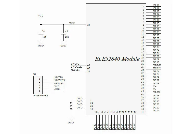 Low Energy Iot Module Temperature Sensor Multi Protocol Nordic NRF52840 5 BLE Bluetooths Module