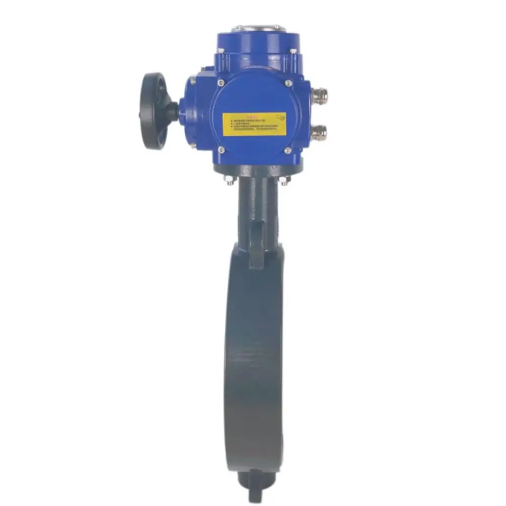 Dn 200 Gearbox With Spindle 6 Inch wafer motorized butterfly valve with electric actuator