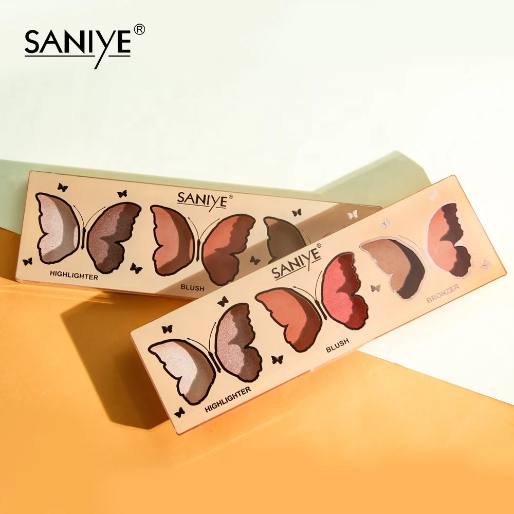 
SANIYE 3 in 1 Blush Highlight Contour Makeup Palette Wholesale Customized Face Makeup Powder 