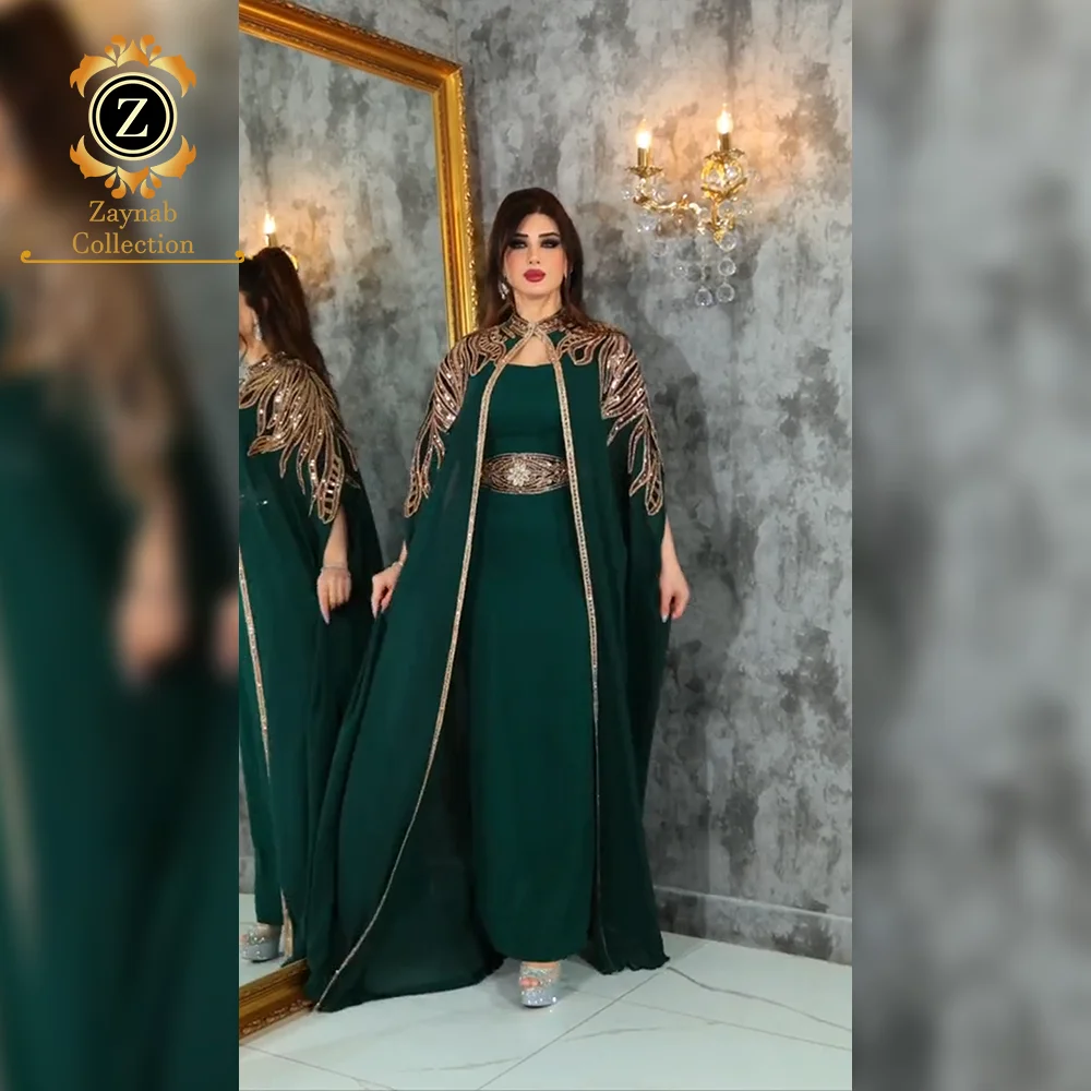 Zaynab Turkey Fashion Abaya Black Fabric Abaya Dubai Burqa  Women Chiffon Embroidery Turkey Fashion Abaya