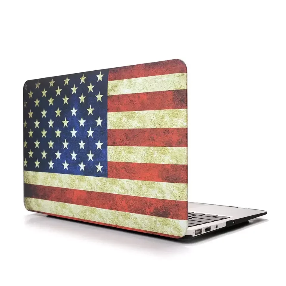 Flag Case Water Painting Flag Rubberized Hard Case Shell Cover For Macbook 13.3