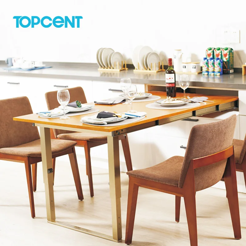 TOPCENT Factory Wholesale Kitchen Furniture Hardware Accessory Extending Table Mechanism With Two Feet