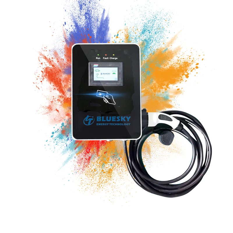 3.5kw AC EV Charger with Type 2/Type 1/GB/T 4.3 screen wall-mounted charger for electric car connector ev charger