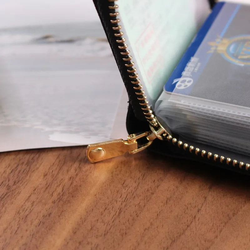 Luxury Fashion  Zipper Wallet PU Leather Transparent 24 Card Slots Coin Colorful Large Capacity  Credit Card Purses For Women