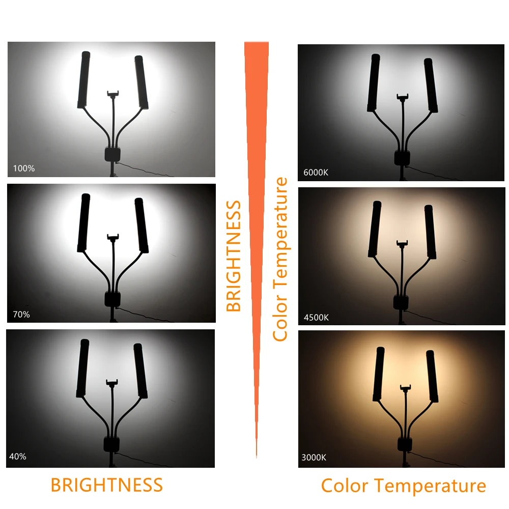 dual arm light eyelash extension beauty lash lamp for salon Nail and Tattoo Lamp with USB charging LED 2 arms fill light