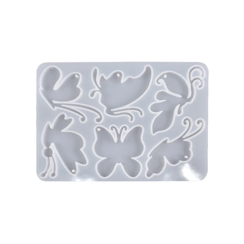 Butterfly Resin Keychain molds Silicone with Hole,Jewelry Pendant Epoxy Resin Casting Molds Resin Keychain Making Set