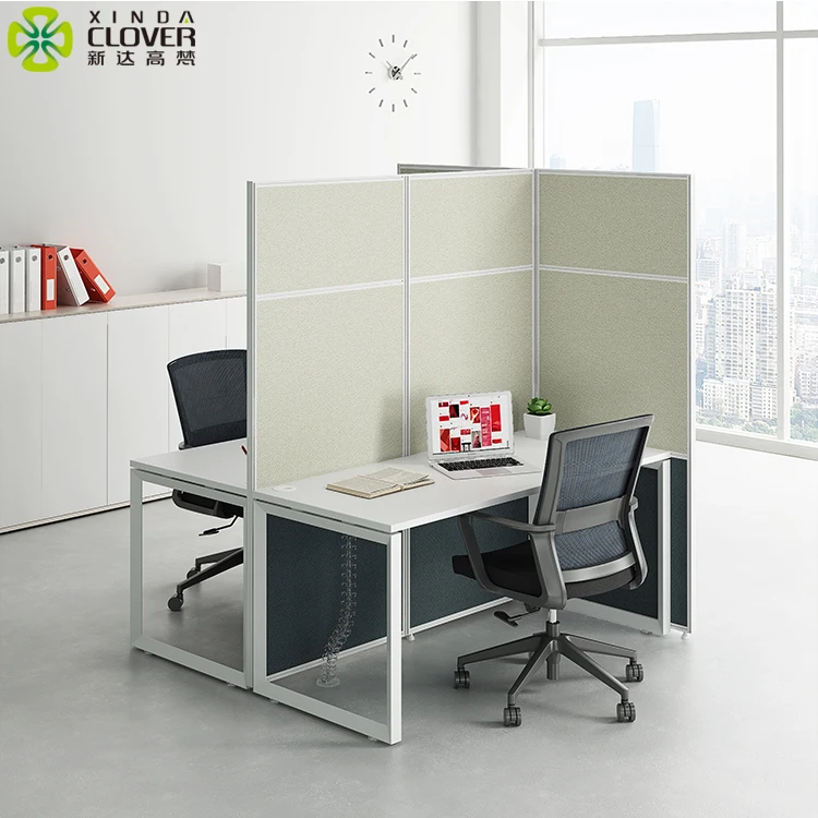 Aluminum partition modern design 2 person 4 person office cubicle workstation