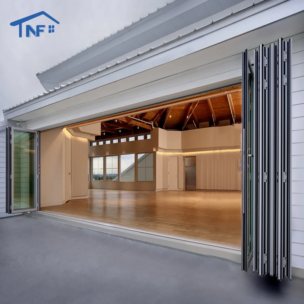 Australia AS2047 standard thermal break silver color double glass folding sliding patio door