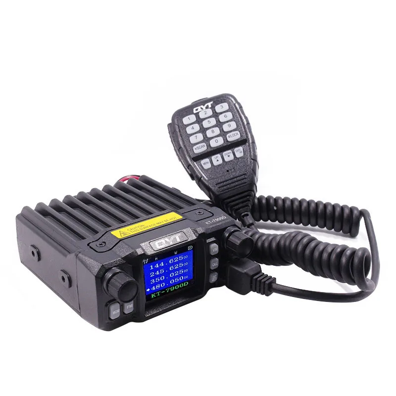 Мини-мобильное радио QYT KT-7900D 25W Quad Band 144/220/350/440MHz УФ-трансивер KT7900D с блоком питания и кабелем программирования
