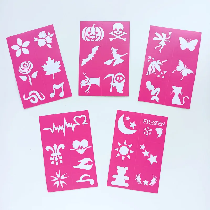 Hot Sale Tattoo Sticker Template PVC Art Airbrush Body Painting Stencil Henna Tattoo Stencils