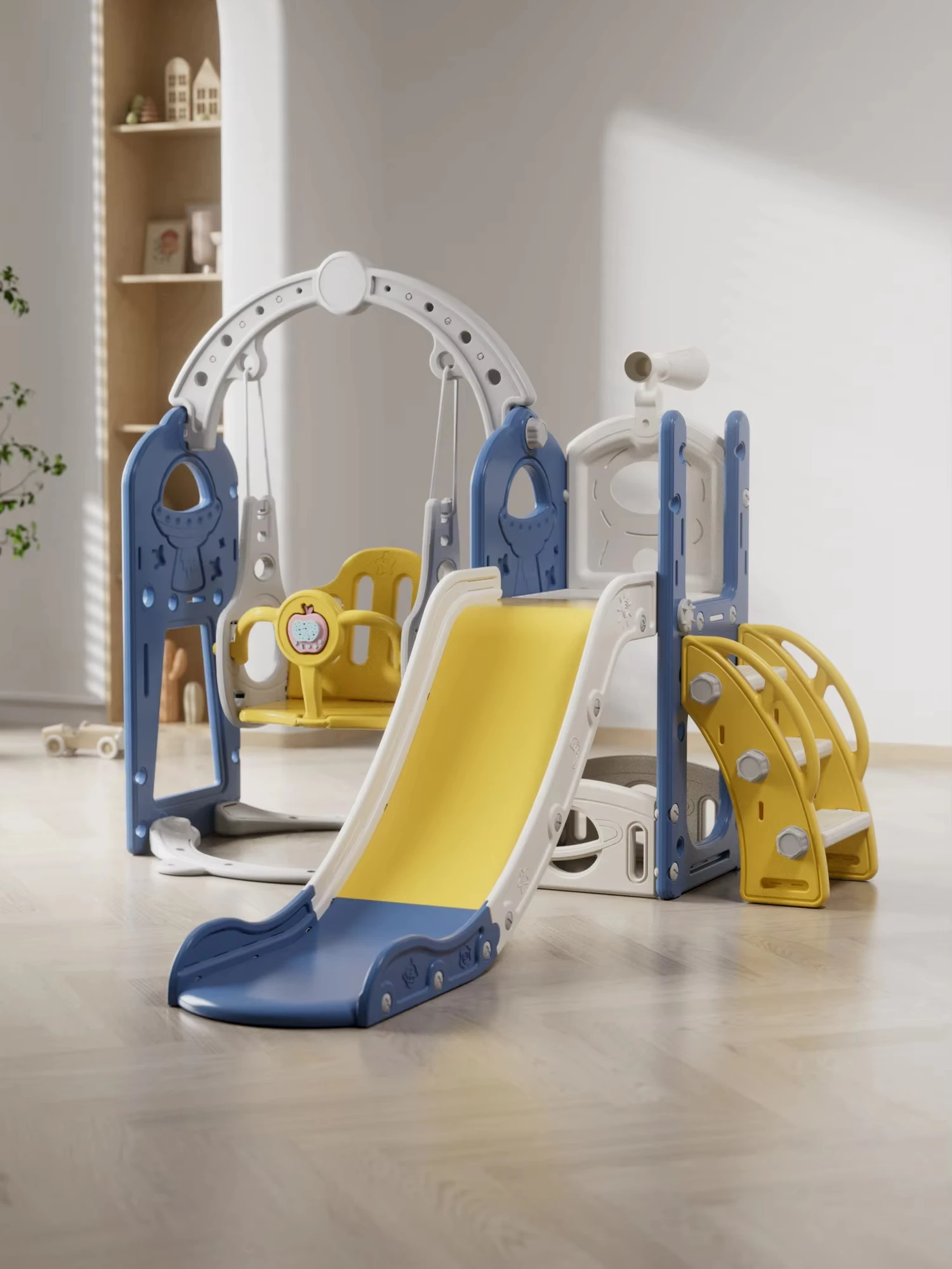 New Style Playground Indoor Plastic Toddler Cheap Swing Set Baby Playroom Playground Plastic Swing And Slides For Children Slidi