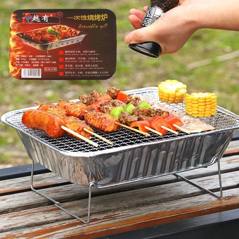 disposable portable foldable stainless steel mini bbq charcoal grill stove