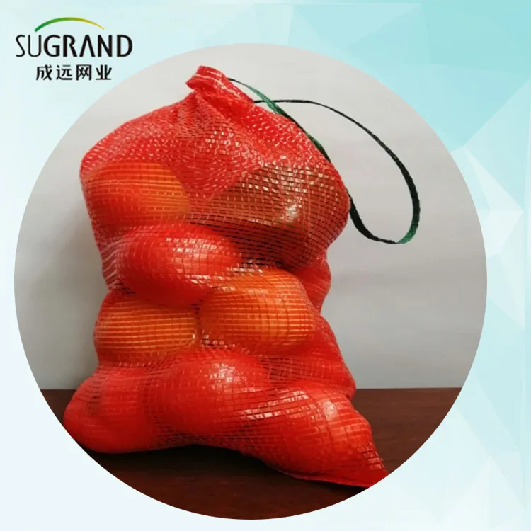 50*80 cm Bright Red Tubular Leno Small PE/PP Net Bags Firewood Potato Garlic Onion Vegetable Packaging Mesh Bags