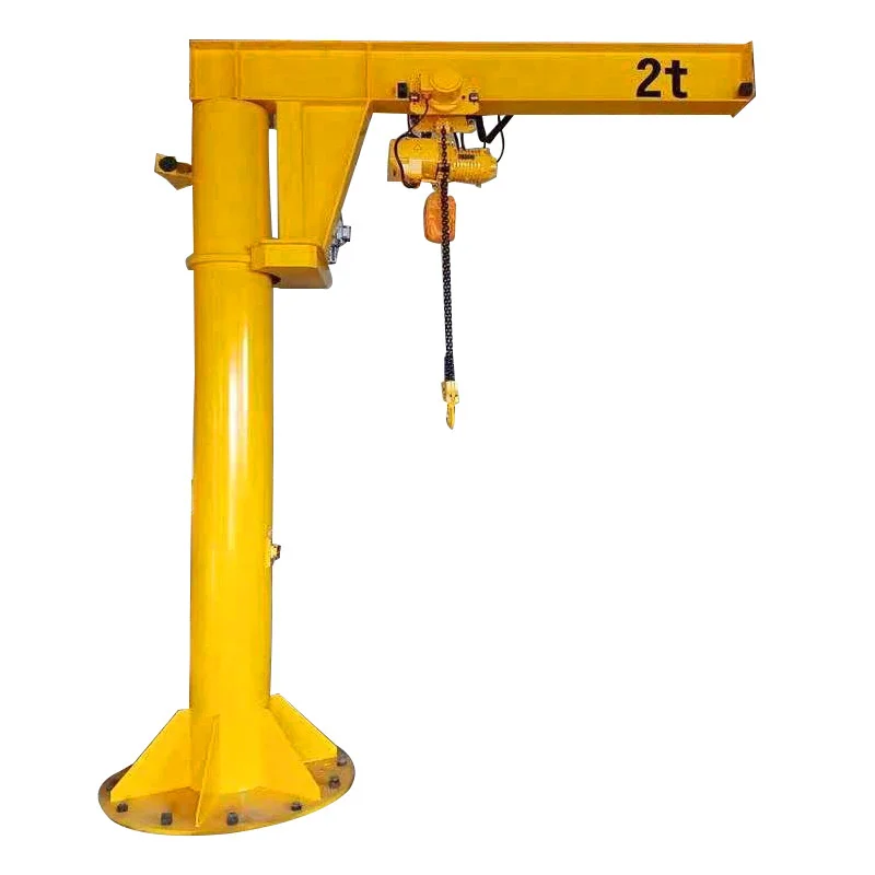 5 ton 6 ton electric lifting free standing marine jib crane with mobile electric chain hoist price