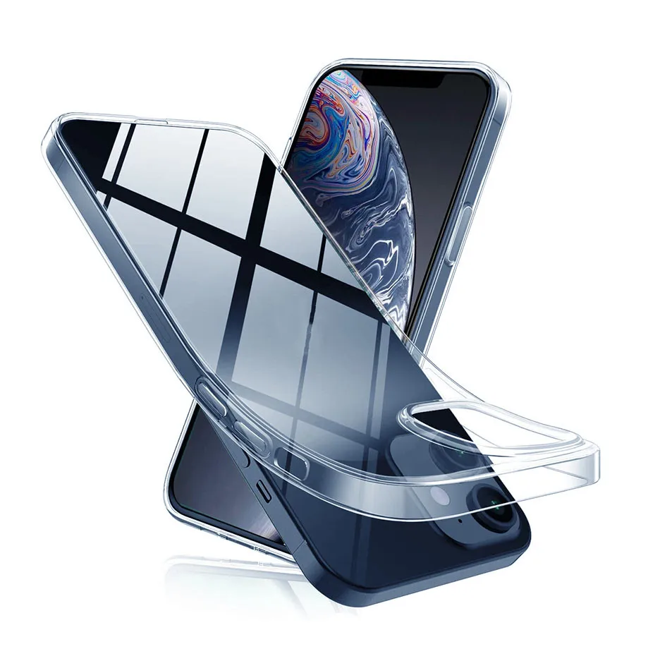 Прозрачный силиконовый чехол для iPhone 12 11 Pro, Премиум чехол из ТПУ 1,5 мм 1,8 мм для iPhone 12 Pro Max, прозрачный чехол