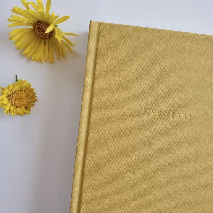 Custom Stationery A5 Hardcover Notebook Hardbound Linen Plain Cover Note Book Health and Wellness Day Journal