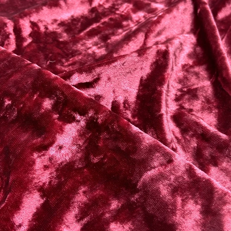 High quality crushed velour 250GSM polyester spandex warp knitted diamond velvet fabric for blouses