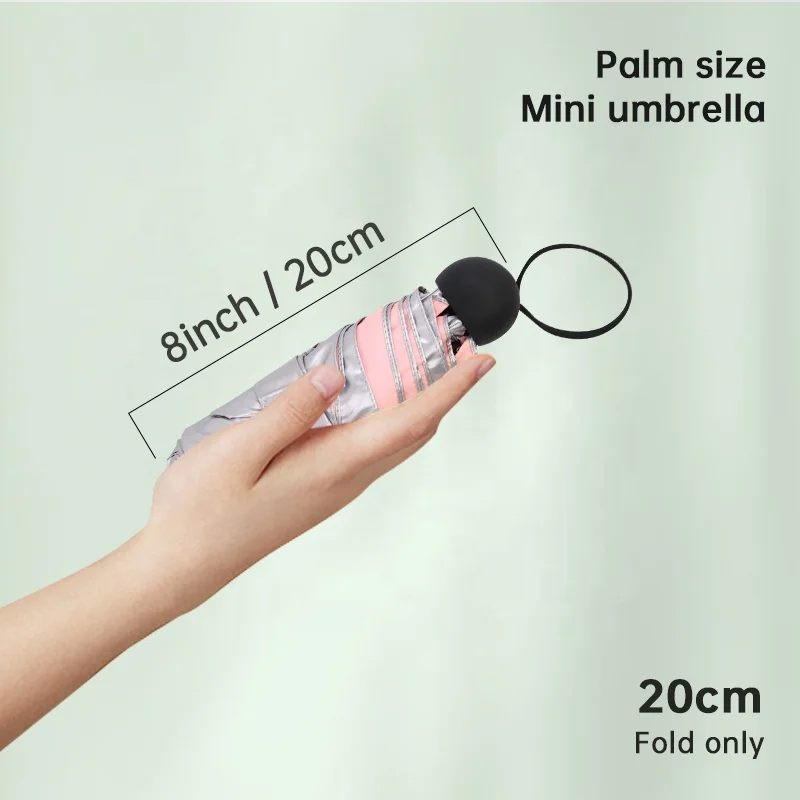 5 fold pocket small light UV mini sun folding umbrella