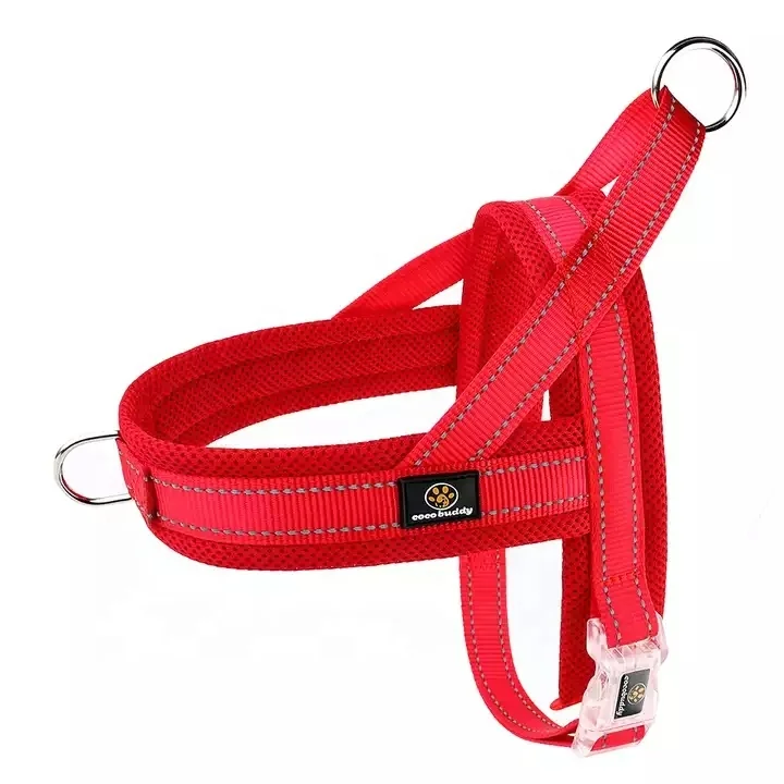 Custom Lightweight Breathable Net Mesh Padded Reflective No Pull Quick Fit Pet Dog Running Harness Leash Set