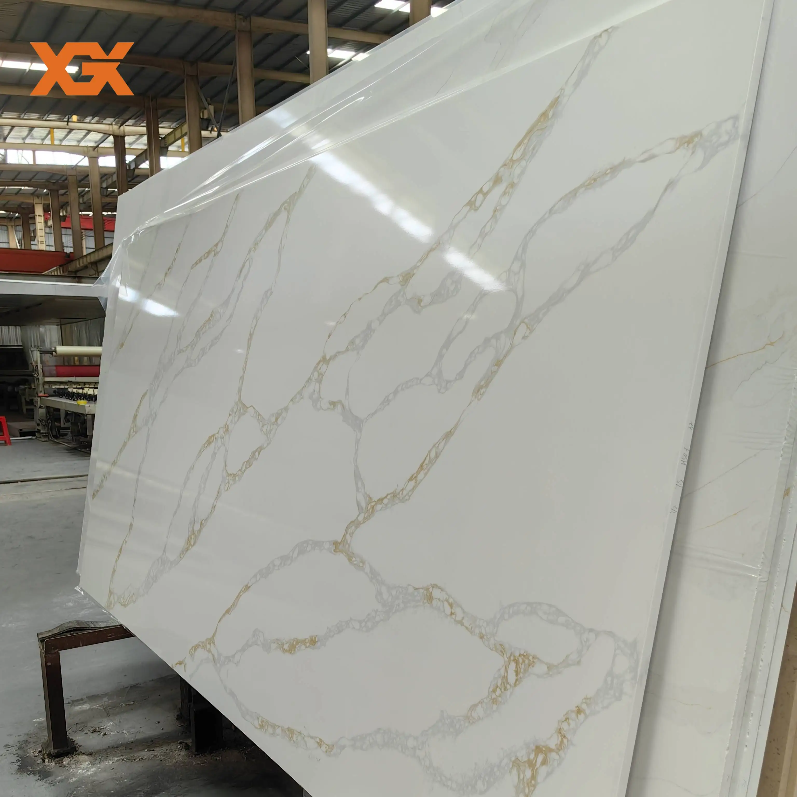 Quartz Stone Calcatta Gold Wholesale White Quartz Countertop Artificial Stone