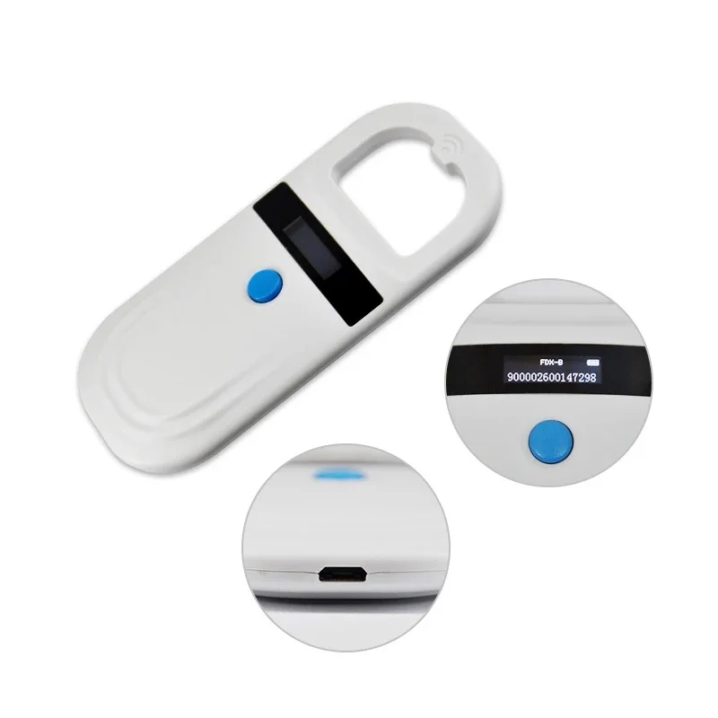 134.2KHZ portable lectore lettore microchip scanner lector de micro chip para mascotas lecteur de puce rfid animal tag reader