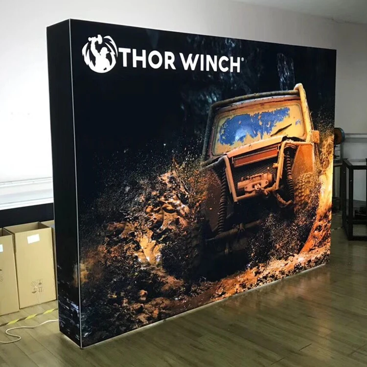 Tension fabric modular aluminum  new Design Portable Backlit Media Pop Up Display Backdrop Wall