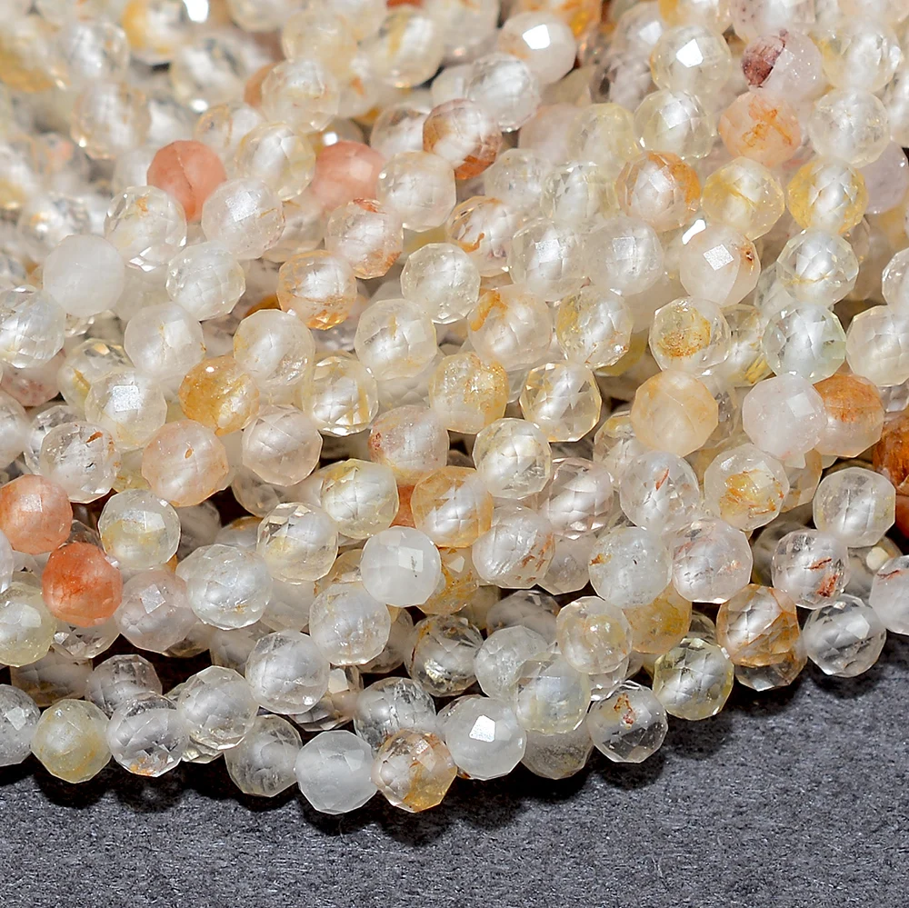 Natural Yellow Topaz Faceted Round Beads 3.2mm