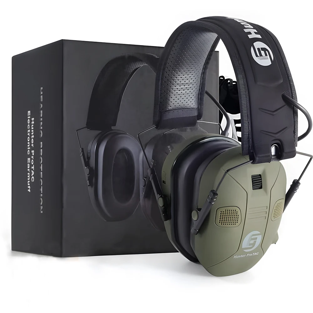 Amazo hot sell 4 Pickup microphones Electronic Professional Protective earmuffs Tactical shooting Headphones Hearing Protection