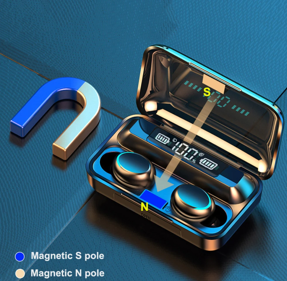 Best Selling Earphone 9D Hifi Stereo Active Noise Reduction Sports Headphones TWS Wireless Earbuds Earphones