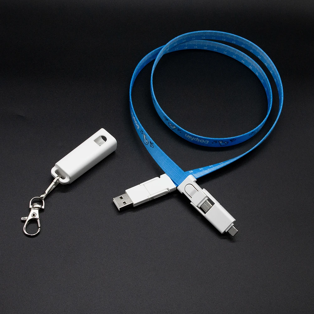Mobile Phone Lanyard Charging Cable 6 in 1, USB-C to USB-C Cable Cell Phone Lanyard, 60W Data Transfer Cord