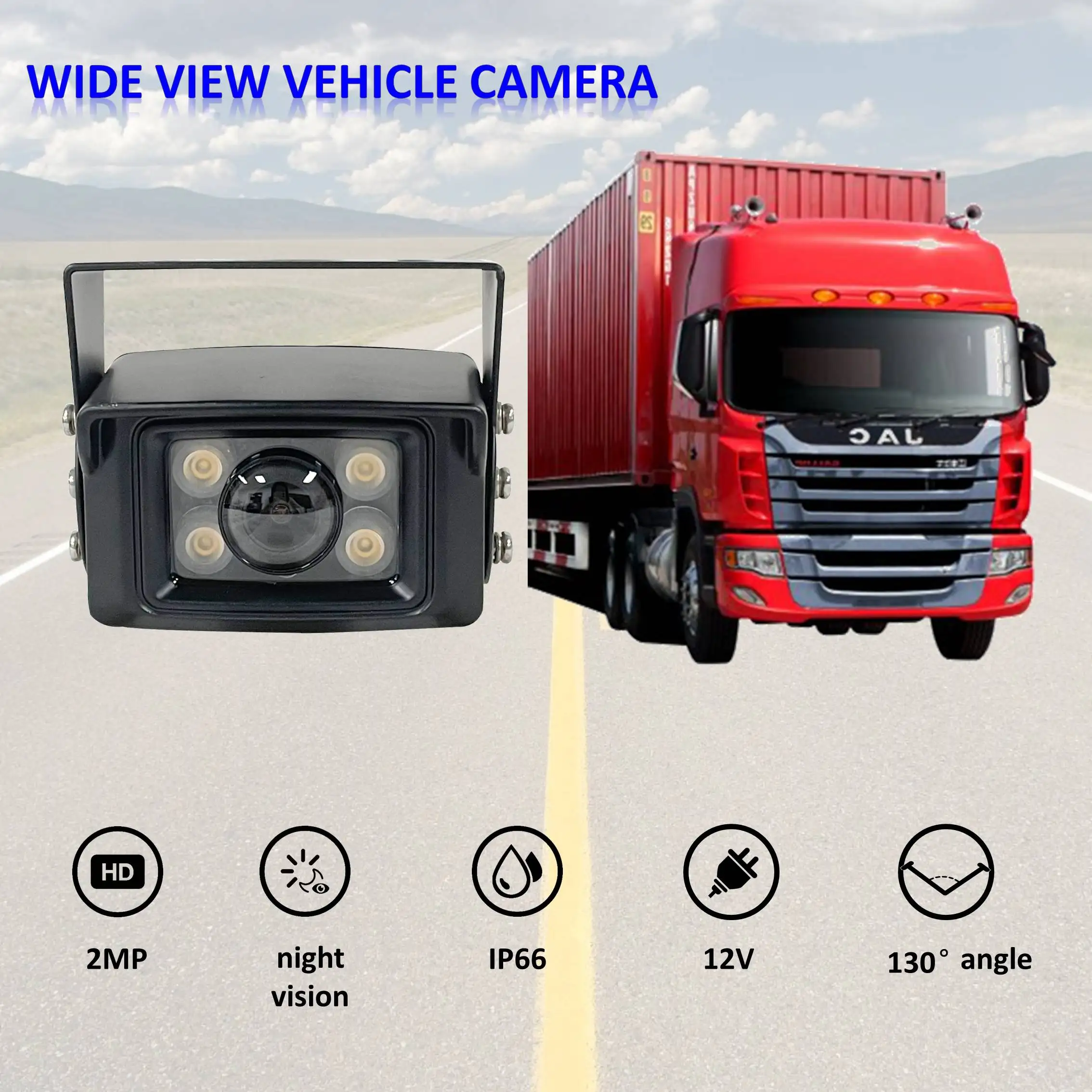 130 degree Wide Angle 1080P ahd cctv video surveillance vehicle reverse camera truck bus car rear view camera