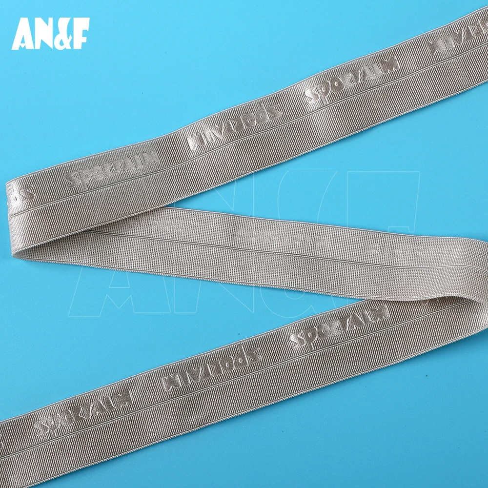 Solid Color Herringbone Spandex 20mm Plain Weave Tape Webbing Custom Polypropylene Embossed Elastic Knitting Garment Accessories