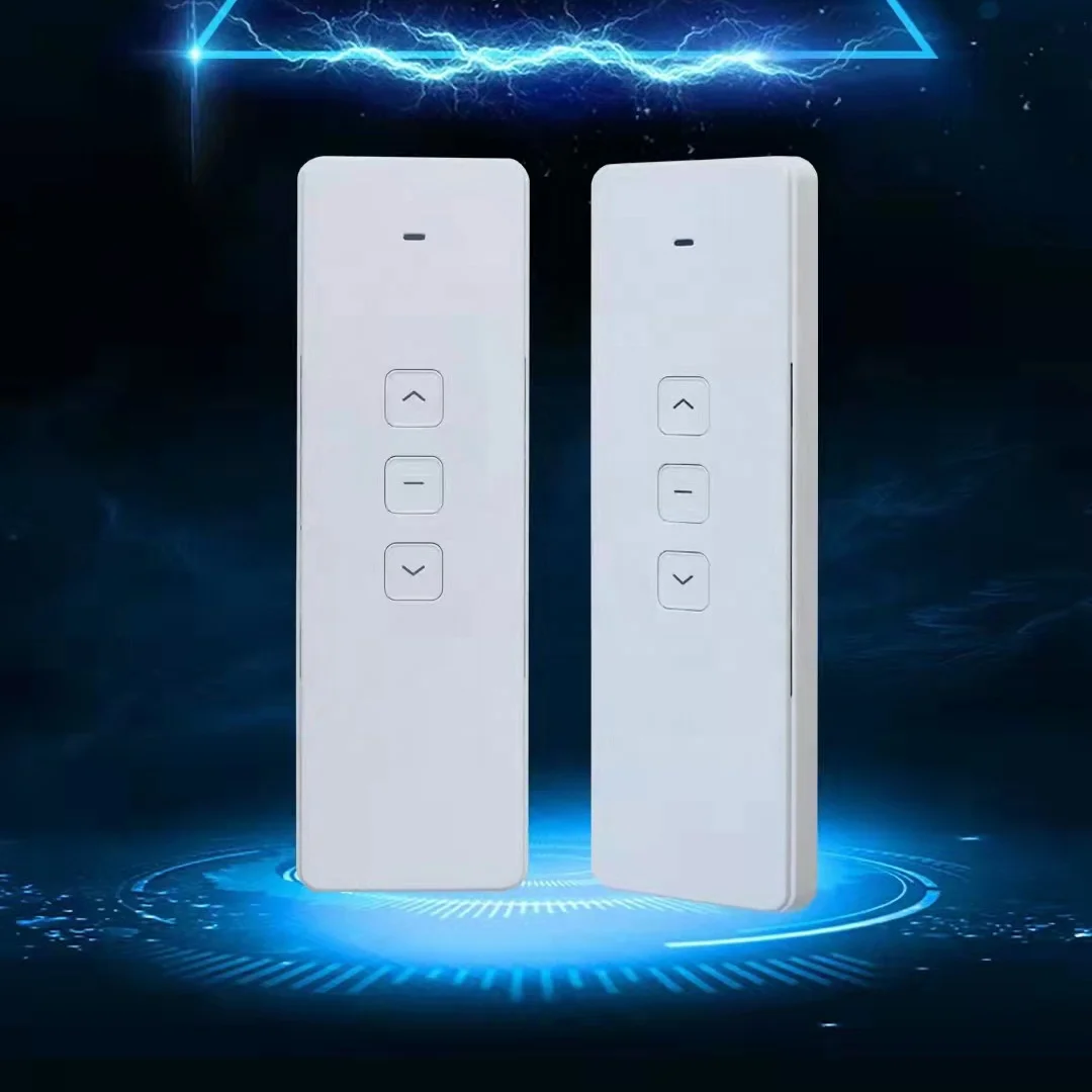 White Electric Curtain Remote Control 433Mhz RF Single CH Controller Dual Channel Remote for Tubular Opening and Closing Motor